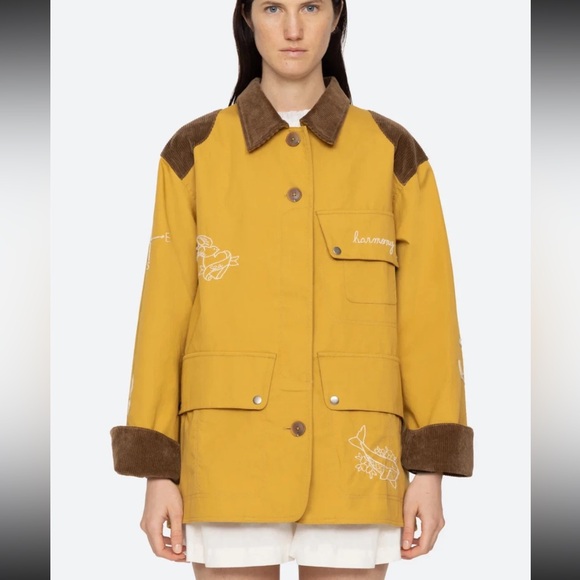 Sea New York Cylde Barn Corduroy Embroidered Jacket Womens s - Picture 1 of 12